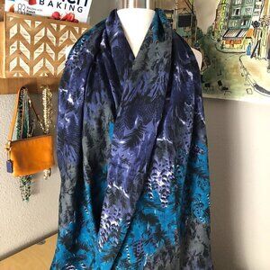 Dayaday Tropical Floral Scarf - Vibrant Jewel Tones